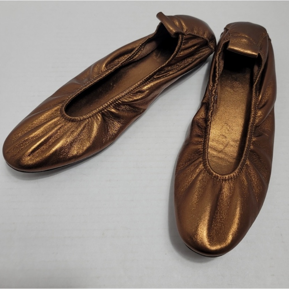 $325 Arche Women's Laius Metallic Bronze Brown Copper Leather Ballet Flats 7